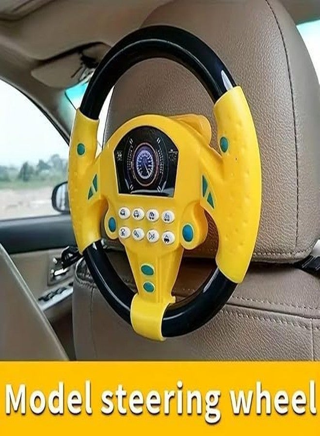 JAMBUVANTI Simulated Steering Wheel Toy Pretend Adventure Toy for KidsDriving Car Toy with Light & Sound Mode Experience The Fun of Steering Wheel Kids Car Steering Wheel - Image 3